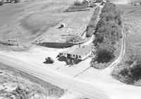 Aerial photograph of a farm near Prince Albert