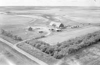 Aerial photograph of a farm near Hafford, SK (44-10-W3)