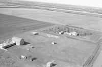 Aerial photograph of a farm near Loon Lake, SK