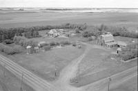 Aerial photograph of a farm near Prince Albert, SK
