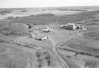 Aerial photograph of a farm near Prince Albert, SK