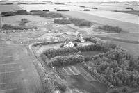 Aerial photograph of a farm near St. Walburg