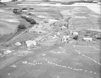 Aerial photograph of a farm in Saskatchewan (5-44-7-W3)