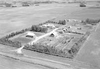 Aerial photograph of a farm near Prince Albert, SK