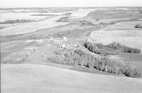 Aerial photograph of a farm near Radisson, SK (41-9-W3)