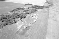 Aerial photograph of a farm near Fielding, SK (41-10-W3)