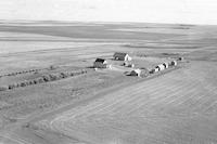 Aerial photograph of a farm near Maymont, SK (9-42-12-W3)