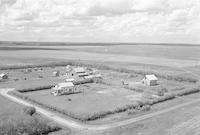 Aerial photograph of a farm near Meota, SK