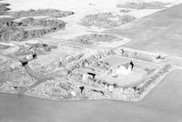 Aerial photograph of a farm in Saskatchewan (22-42-14-W3)