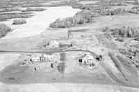 Aerial photograph of a farm in Saskatchewan (2-44-14-W3)