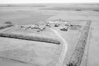 Aerial photograph of a farm in Saskatchewan (38-12-W3)