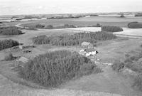 Aerial photograph of a farm near Highway 14 W. of Unity