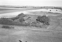 Aerial photograph of a farm near Highway 14 W. of Unity