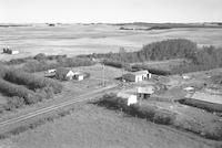 Aerial photograph of a farm near Highway 14 W. of Unity