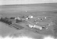 Aerial photograph of a farm in Saskatchewan (28-37-24-W3)