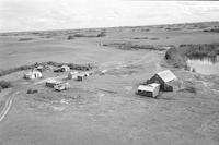 Aerial photograph of a farm in Saskatchewan (38-27-W3)