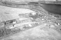 Aerial photograph of a farm in Saskatchewan