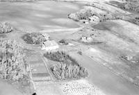 Aerial photograph of a farm in Saskatchewan