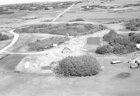 Aerial photograph of a farm in Saskatchewan (10-43-23-W3)