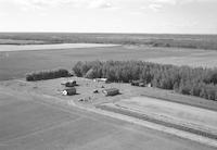 Aerial photograph of a farm near Meadow Lake, SK