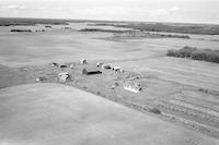 Aerial photograph of a farm near Meadow Lake, SK