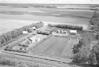 Aerial photograph of a farm near Meadow Lake, SK