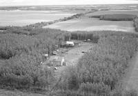 Aerial photograph of a farm near Meadow Lake, SK