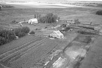 Aerial photograph of a farm near Meadow Lake, SK