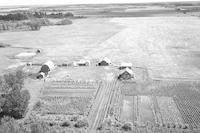 Aerial photograph of a farm near Meadow Lake, SK