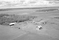 Aerial photograph of a farm near Meadow Lake, SK