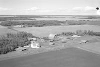 Aerial photograph of a farm near Meadow Lake, SK