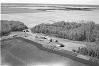 Aerial photograph of a farm near Meadow Lake, SK