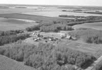 Aerial photograph of a farm near Meadow Lake, SK