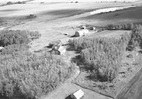 Aerial photograph of a farm near Meadow Lake, SK