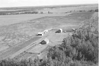 Aerial photograph of a farm near Meadow Lake, SK