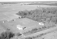 Aerial photograph of a farm near Meadow Lake, SK