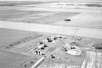 Aerial photograph of a farm near Meadow Lake, SK