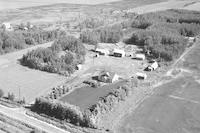 Aerial photograph of a farm near Meadow Lake, SK