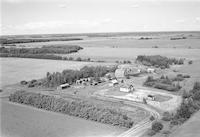 Aerial photograph of a farm near Meadow Lake, SK