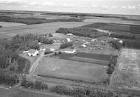 Aerial photograph of a farm near Meadow Lake, SK