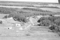 Aerial photograph of a farm near Meadow Lake, SK