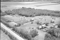 Aerial photograph of a farm near Meadow Lake, SK