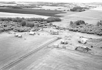 Aerial photograph of a farm near Meadow Lake, SK