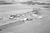 Aerial photograph of a farm near Meadow Lake, SK