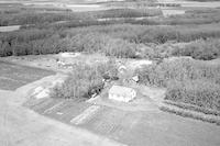 Aerial photograph of a farm near Meadow Lake, SK