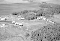 Aerial photograph of a farm near Meadow Lake, SK