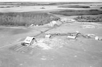 Aerial photograph of a farm near Meadow Lake, SK