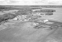 Aerial photograph of a farm near Meadow Lake, SK