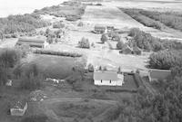 Aerial photograph of a farm near Meadow Lake, SK