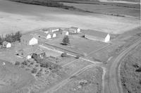 Aerial photograph of a farm near Meadow Lake, SK